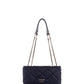 guess flap quilted shoulder bag navy